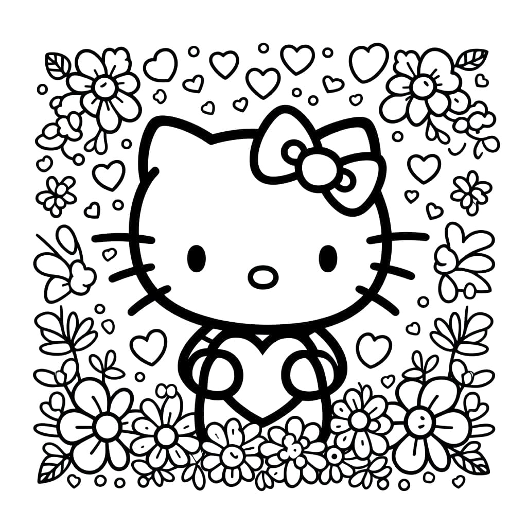 Desenho de Imagem de Hello Kitty para Colorir e Pintar