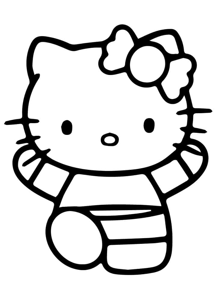 Desenho Fácil da Hello Kitty para Pintar