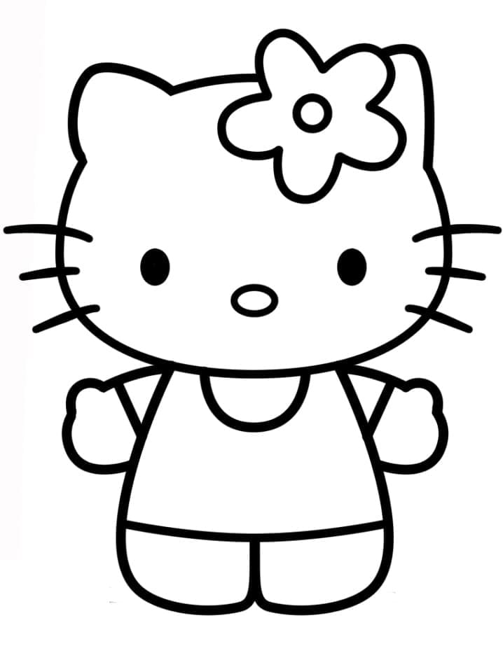 Desenho Hello Kitty Fácil para Colorir e Pintar