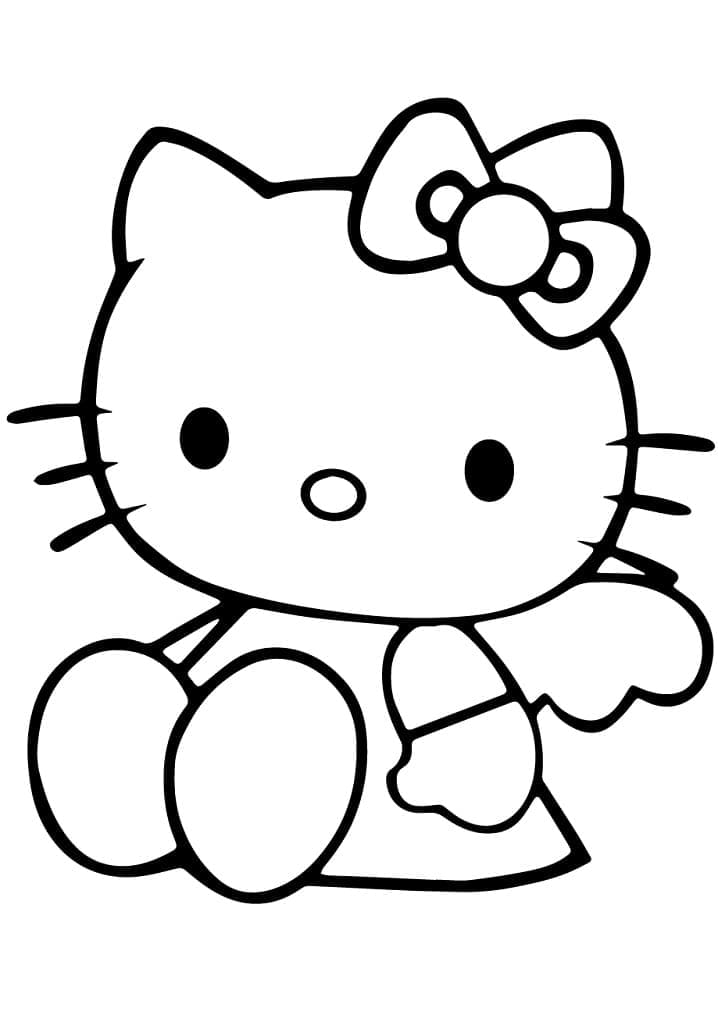 Desenho Hello Kitty Fofa para Colorir e Pintar