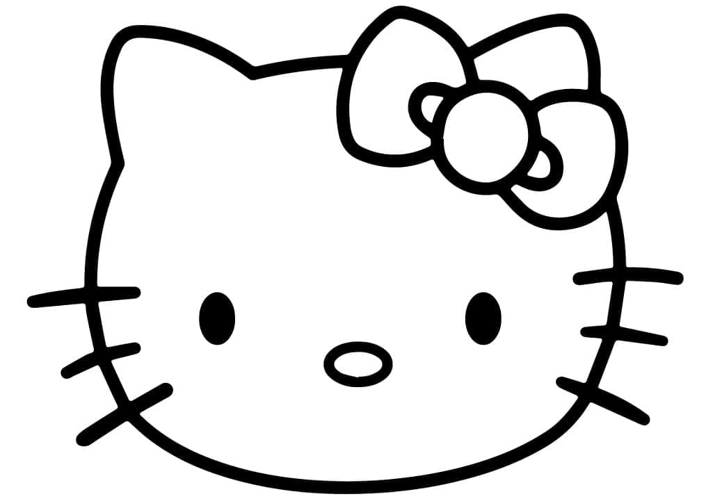 Desenho Rosto de Hello Kitty e Pintar