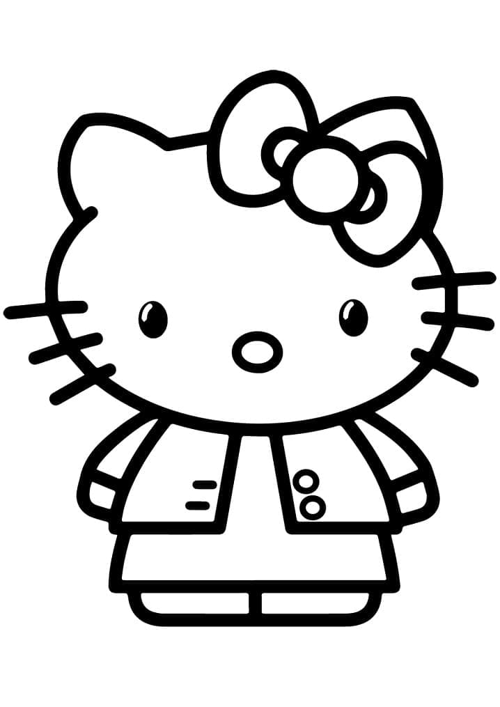Desenho Simples da Hello Kitty para Desenhar de Graça e Pintar