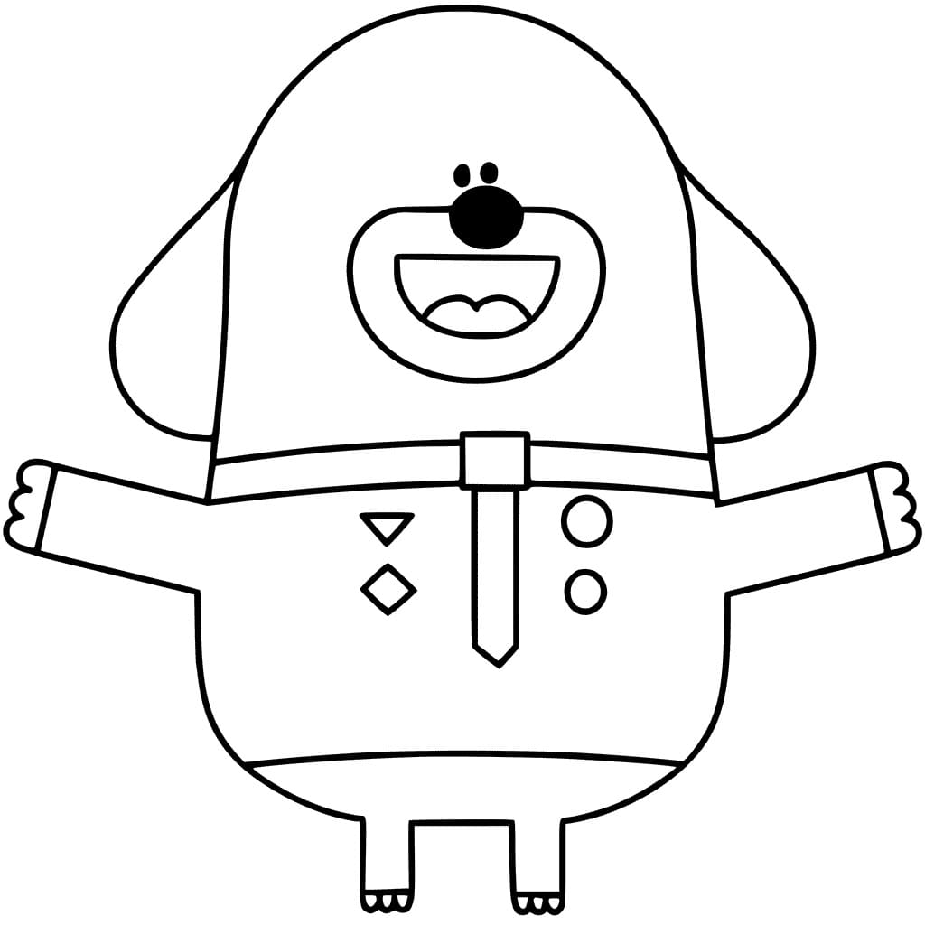 Desenho de Duggee Feliz para Colorir e Pintar