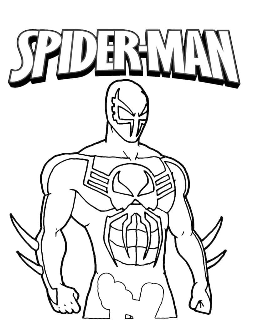 Desenho de Homem Aranha 2099 Miguel Ohara para Colorir e Pintar
