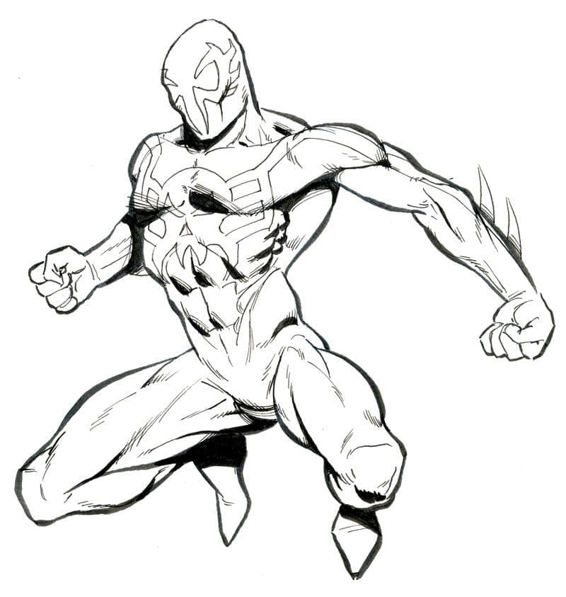 Desenho de Homem Aranha 2099 para Colorir e Pintar