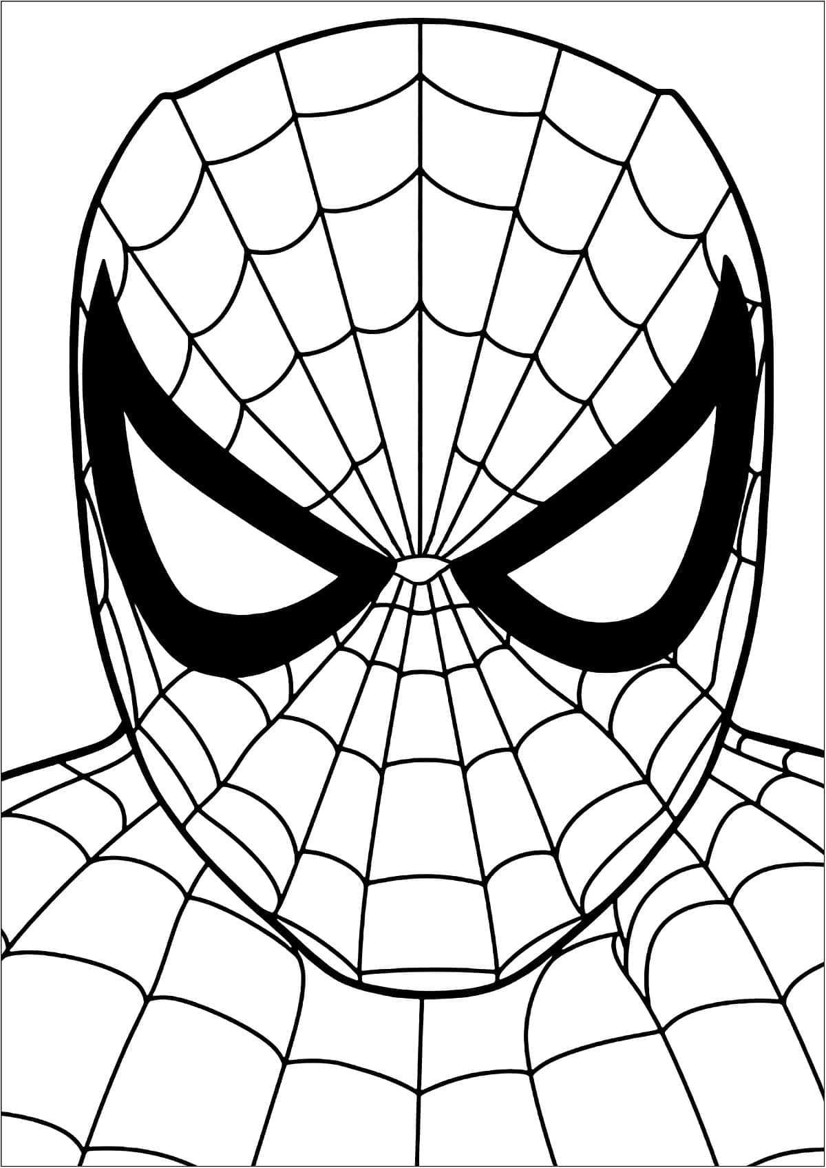 Desenho de Homem Aranha com Máscara para Colorir e Pintar