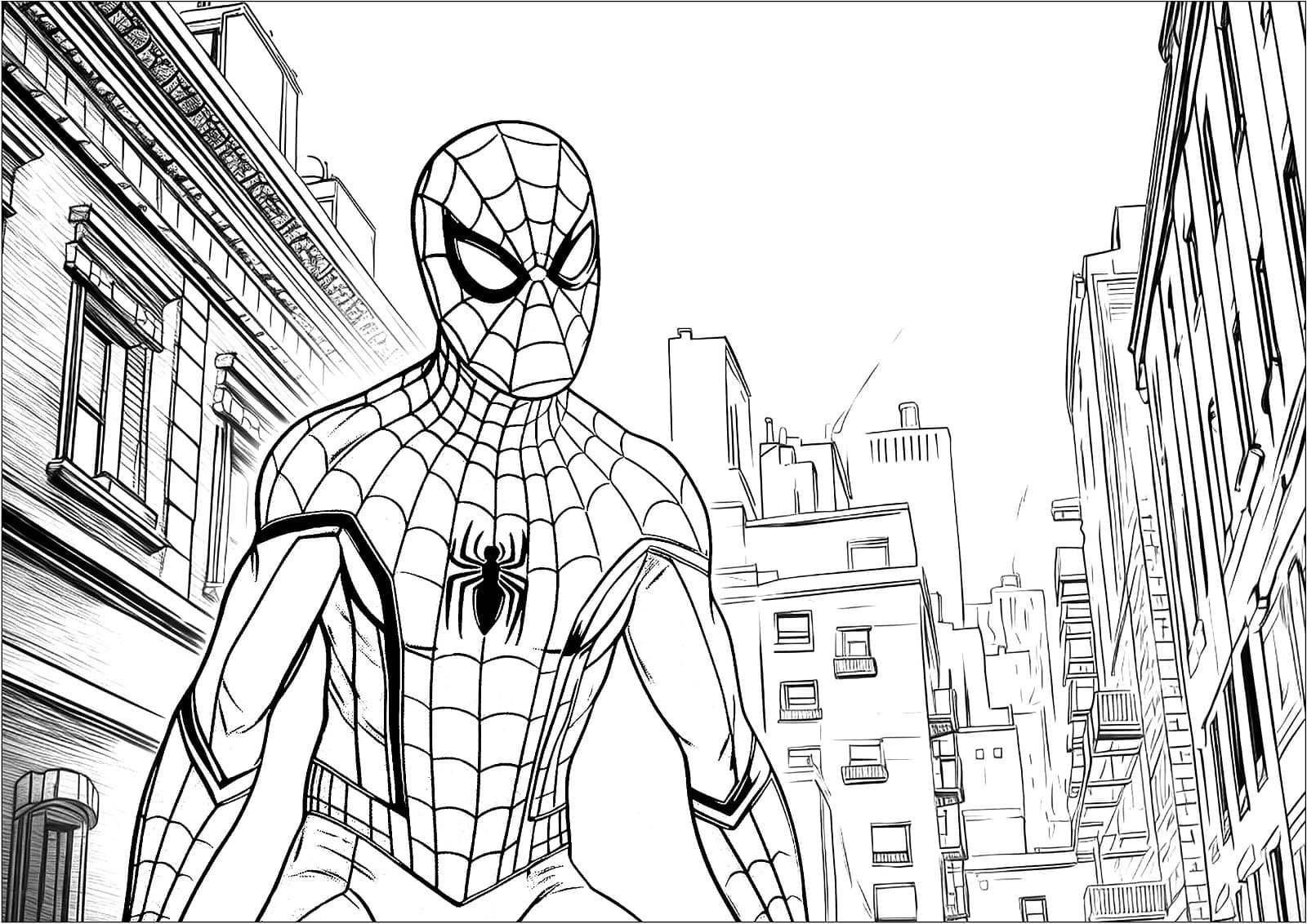 Desenho de Homem Aranha Marvel para Colorir e Pintar
