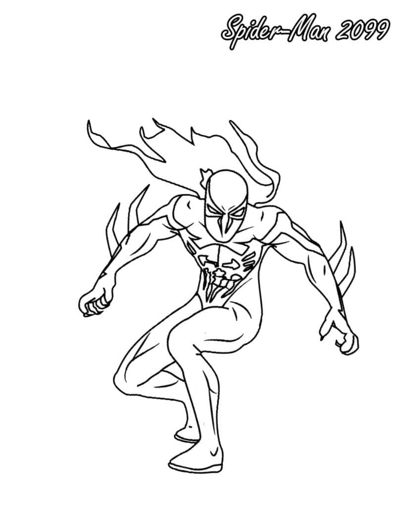 Desenho de Homem Aranha Miguel Ohara para Colorir e Pintar