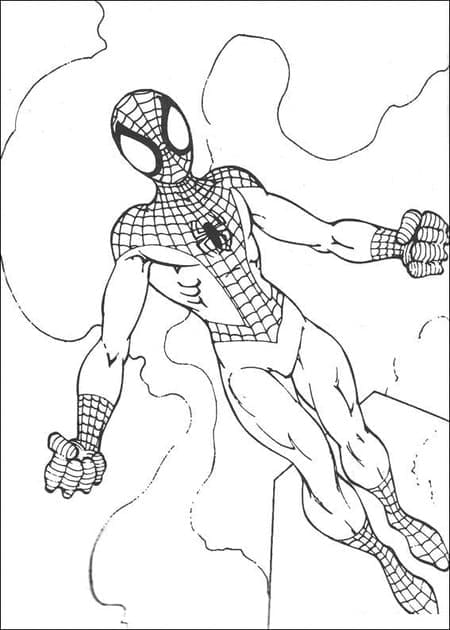 Desenho de Homem Aranha Voador para Colorir e Pintar