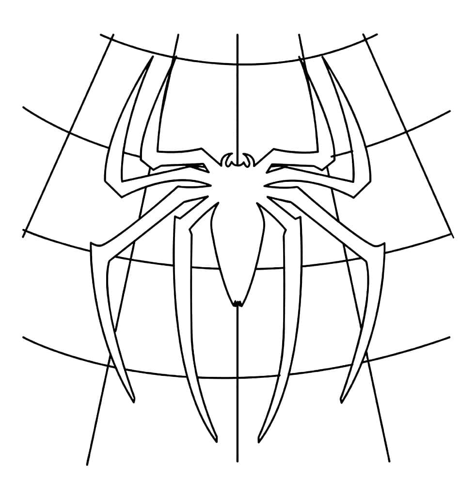 Desenho de Logotipo do Homem Aranha para Colorir e Pintar