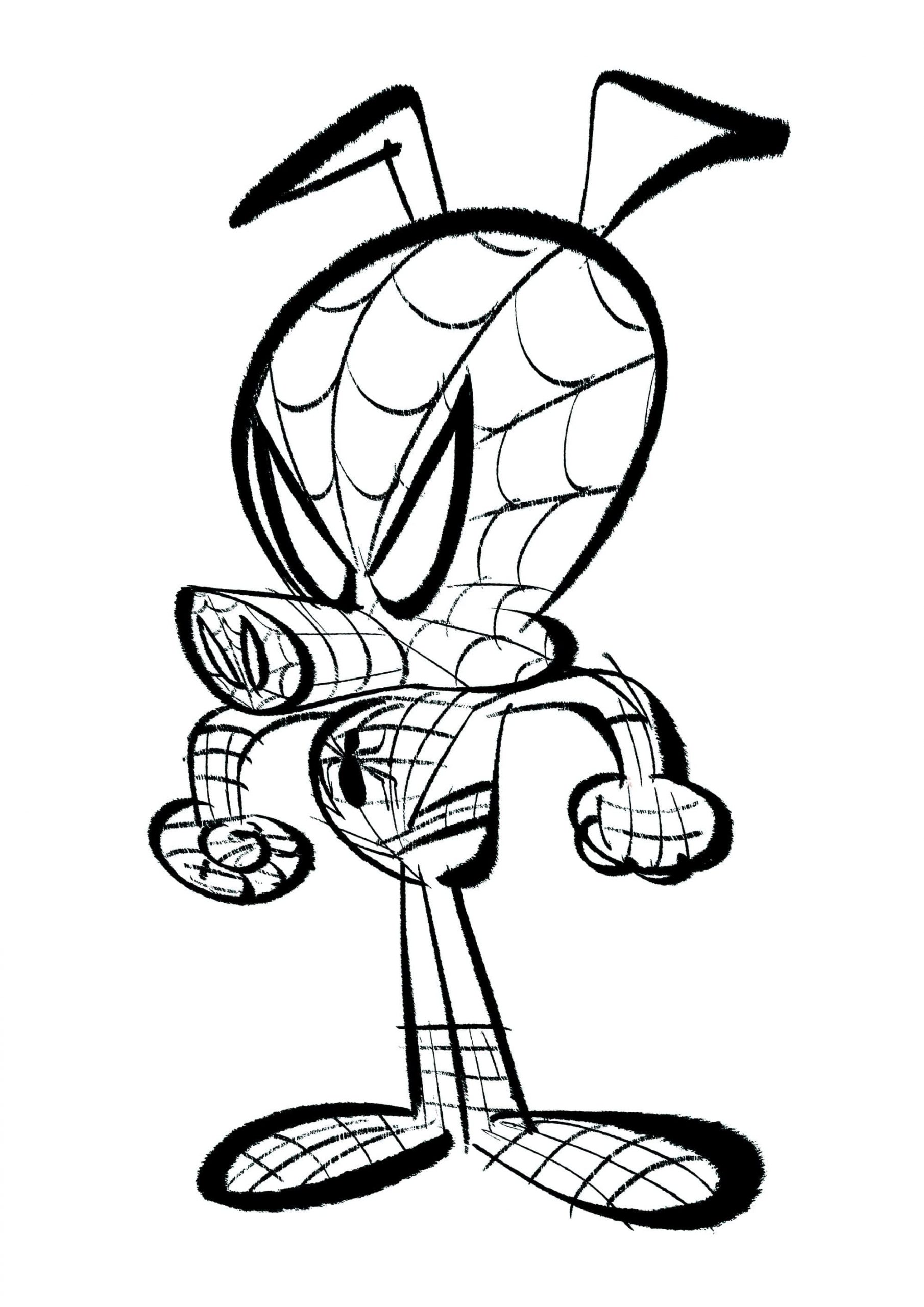Desenho de Spider Ham Imprimivel para Colorir Scaled 2 e Pintar