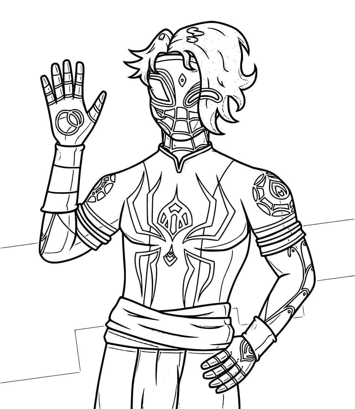 Desenho de Spiderman Pavitr Prabhakar para Colorir e Pintar