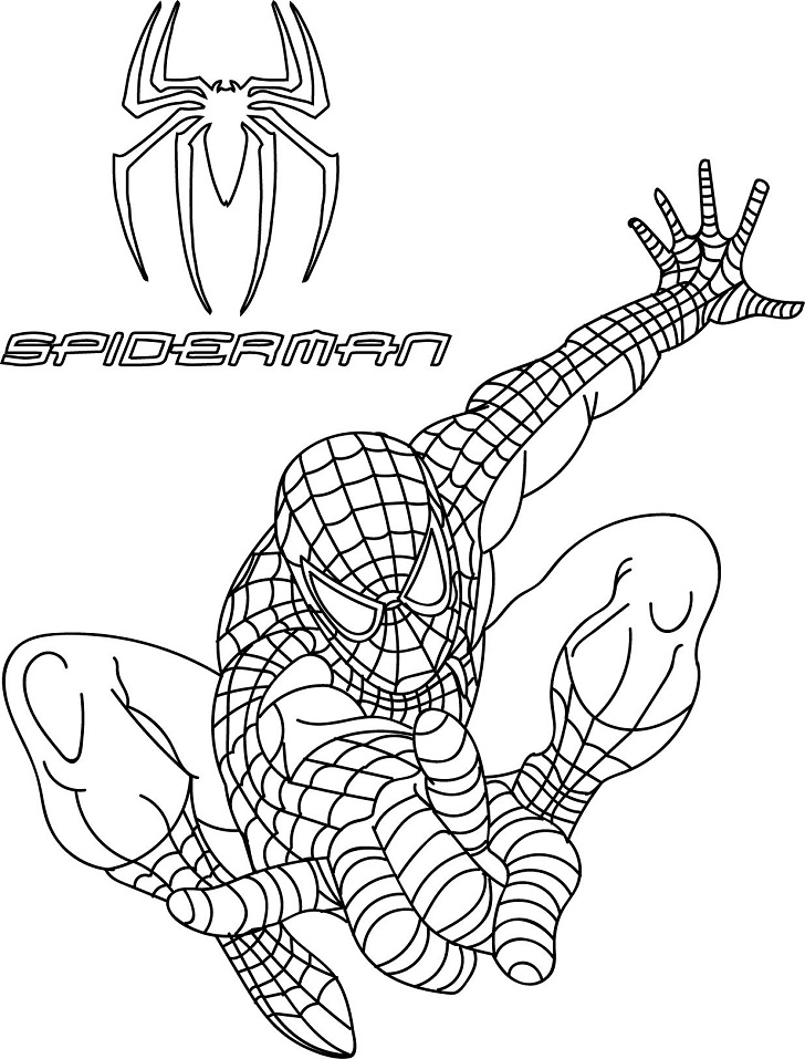 Desenho do Espetacular Homem Aranha para Pintar Grátis