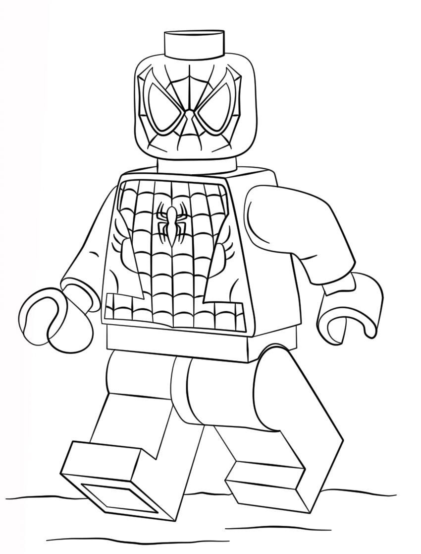 Desenho Pdf Lego do Homem Aranha para Colorir e Pintar