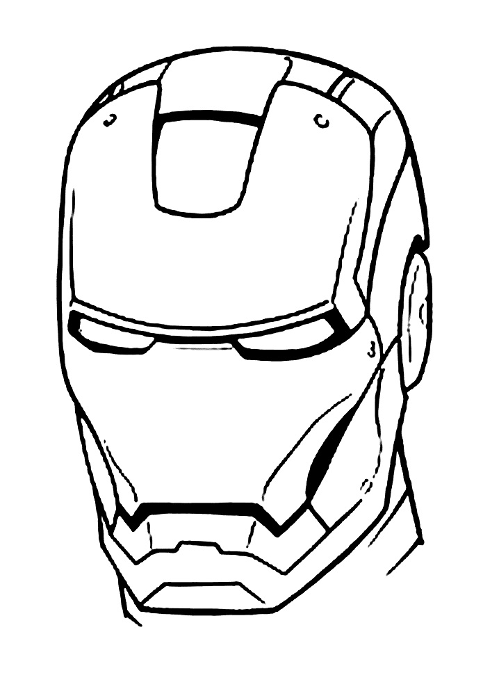Desenho da Máscara do Homem de Ferro para Colorir e Pintar