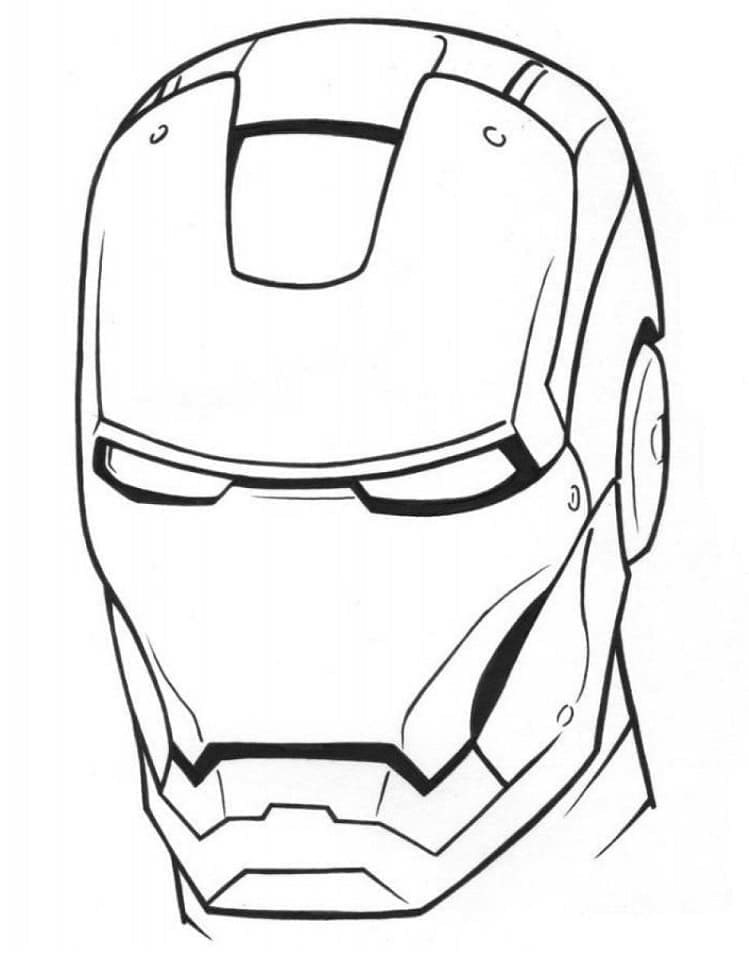 Desenho de Capacete de Homem de Ferro para Colorir e Pintar