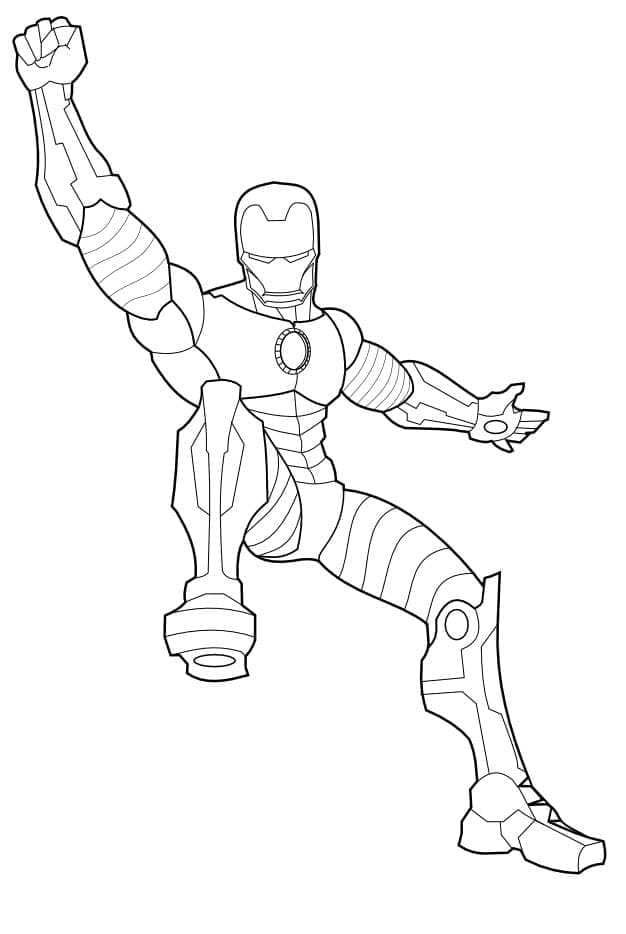 Desenho de Homem de Ferro de os Vingadores para Colorir e Pintar