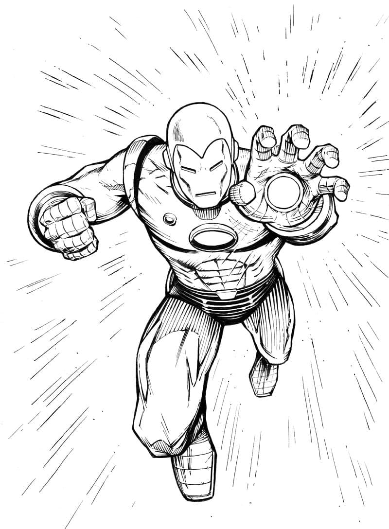 Desenho de Homem de Ferro de Vingadores para Colorir e Pintar