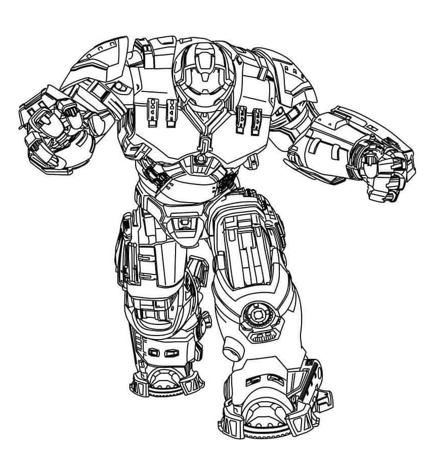 Desenho de Homem de Ferro Hulkbuster para Colorir e Pintar