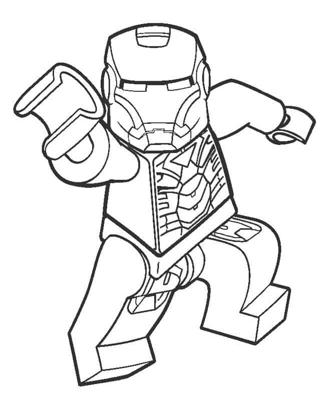 Desenho de Homem de Ferro Lego para Colorir e Pintar