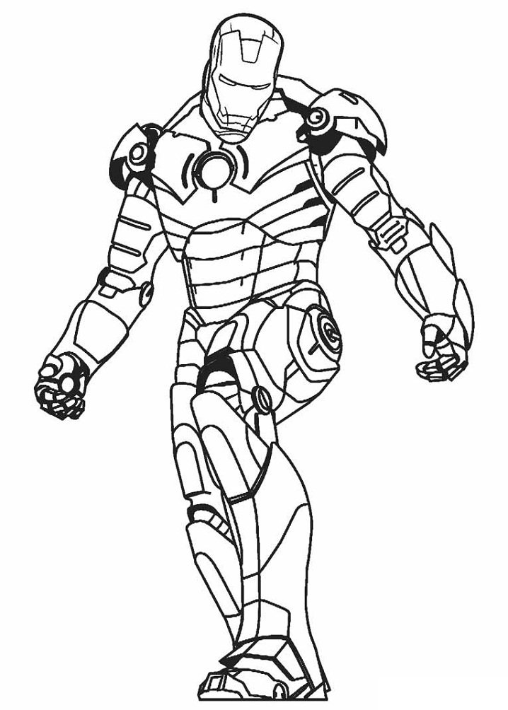Desenho Homem de Ferro Simples para Colorir e Pintar