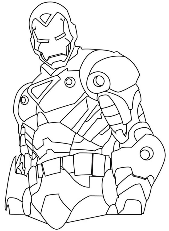 Desenho Homem de Ferro Voando para Colorir e Pintar