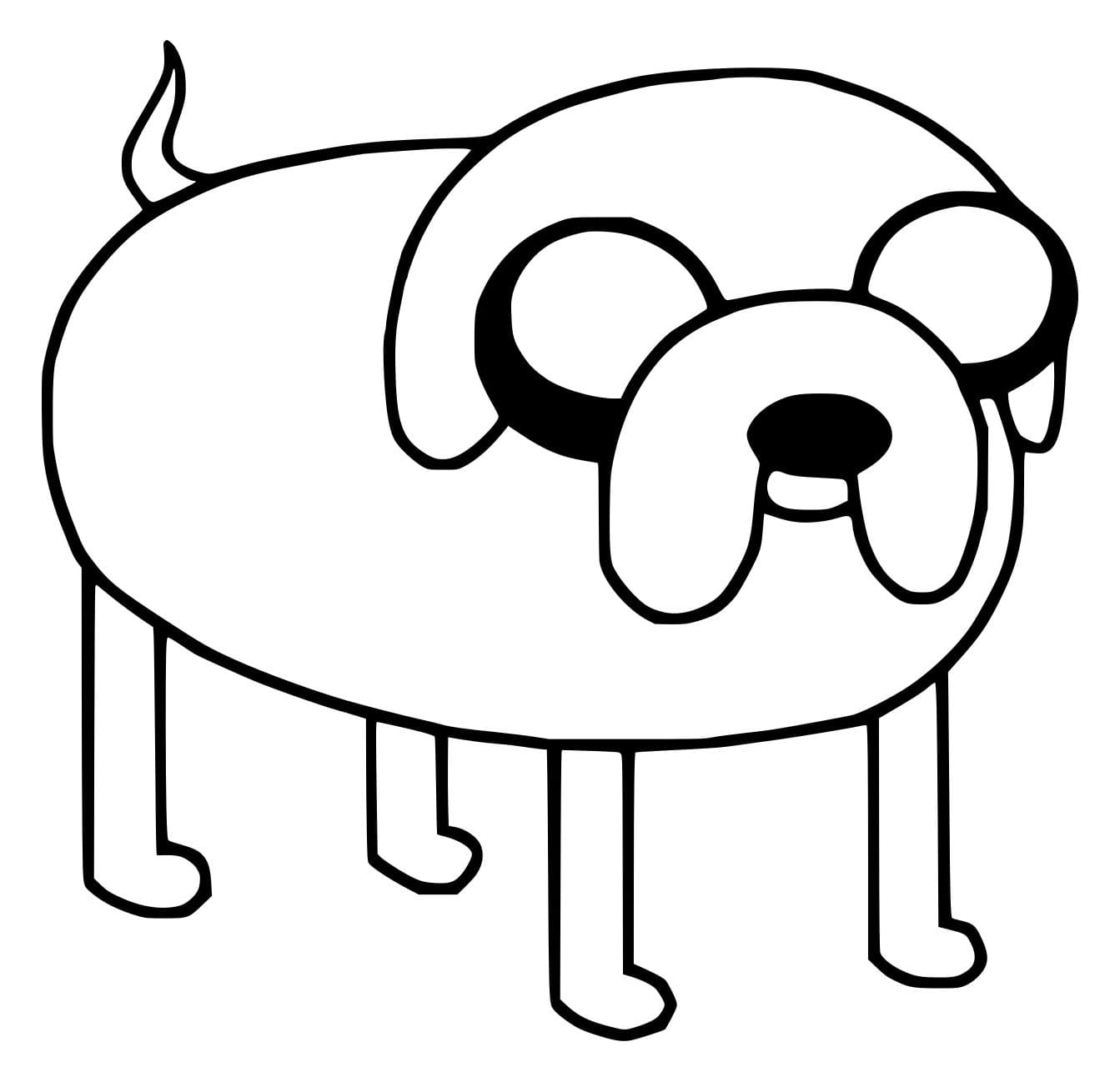 Desenho de Cachorro Jake Simples para Colorir e Pintar