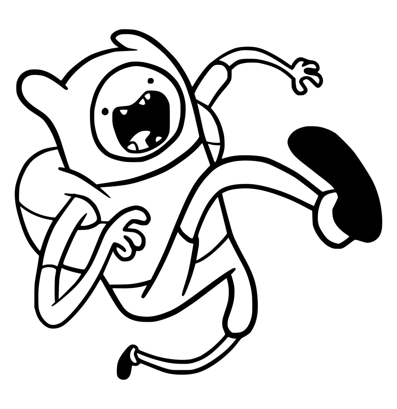 Desenho de Finn Correndo para Colorir e Pintar