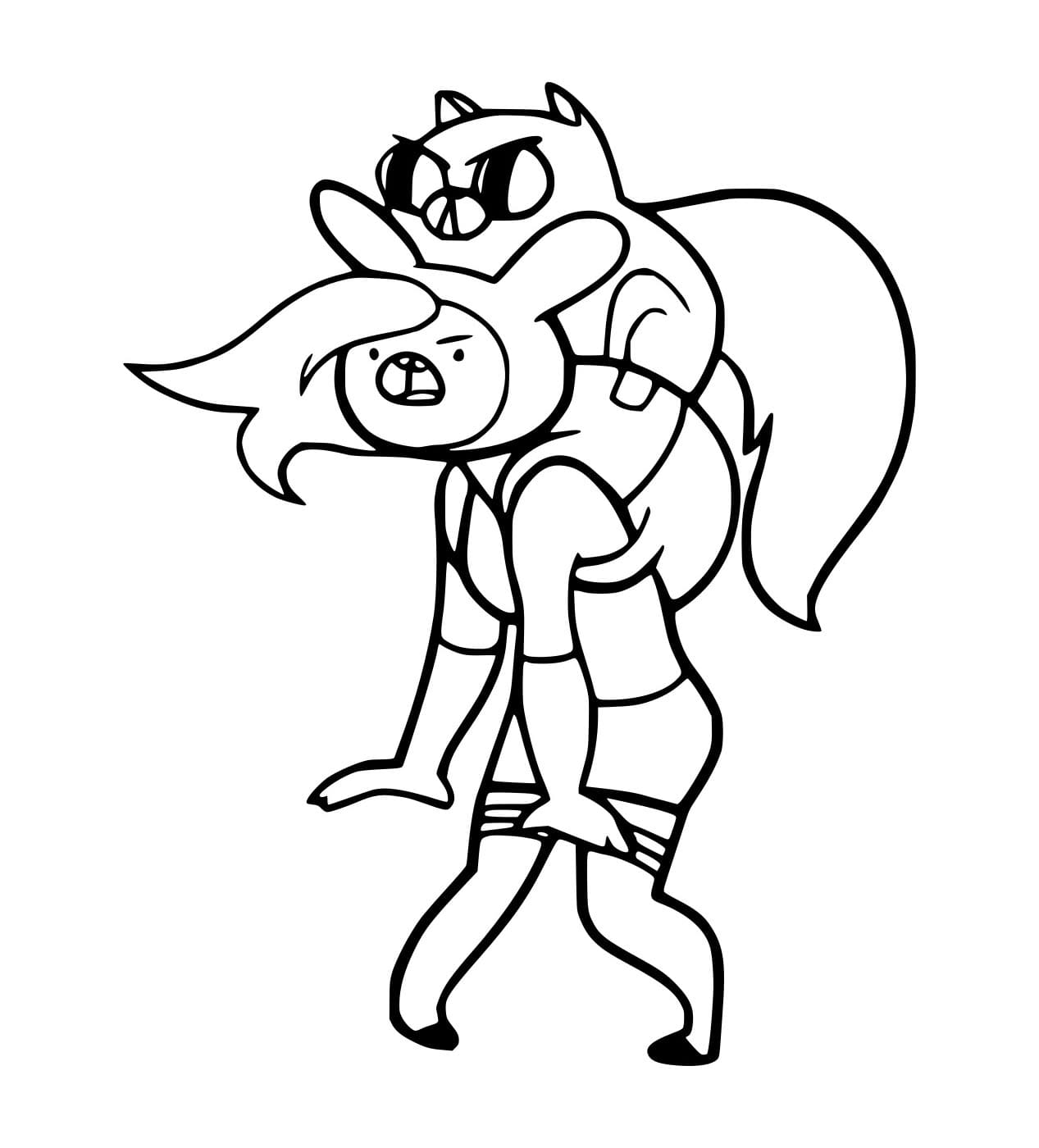 Desenho de Fionna e Bolo para Colorir e Pintar