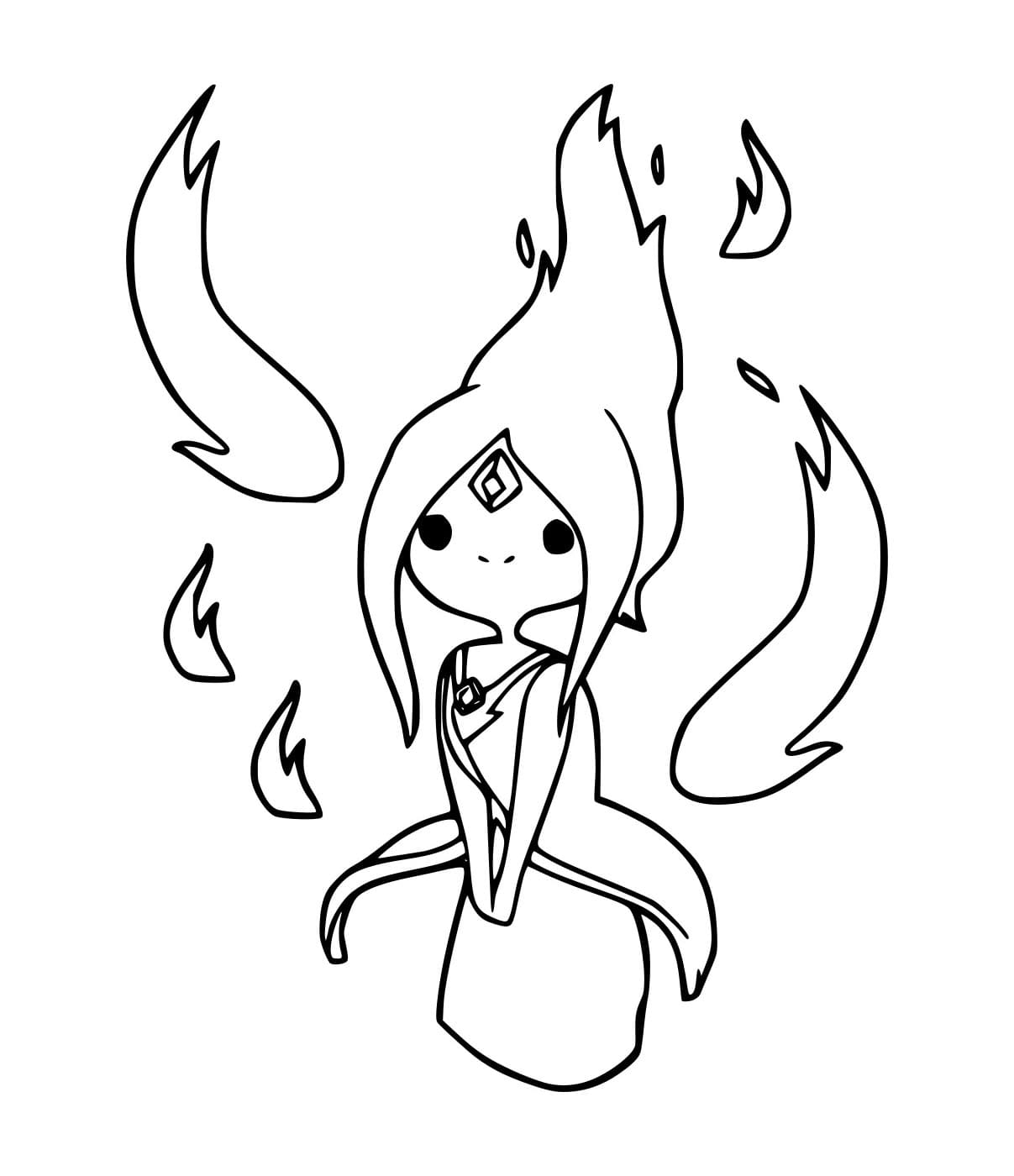 Desenho de Princesa de Fogo para Colorir e Pintar