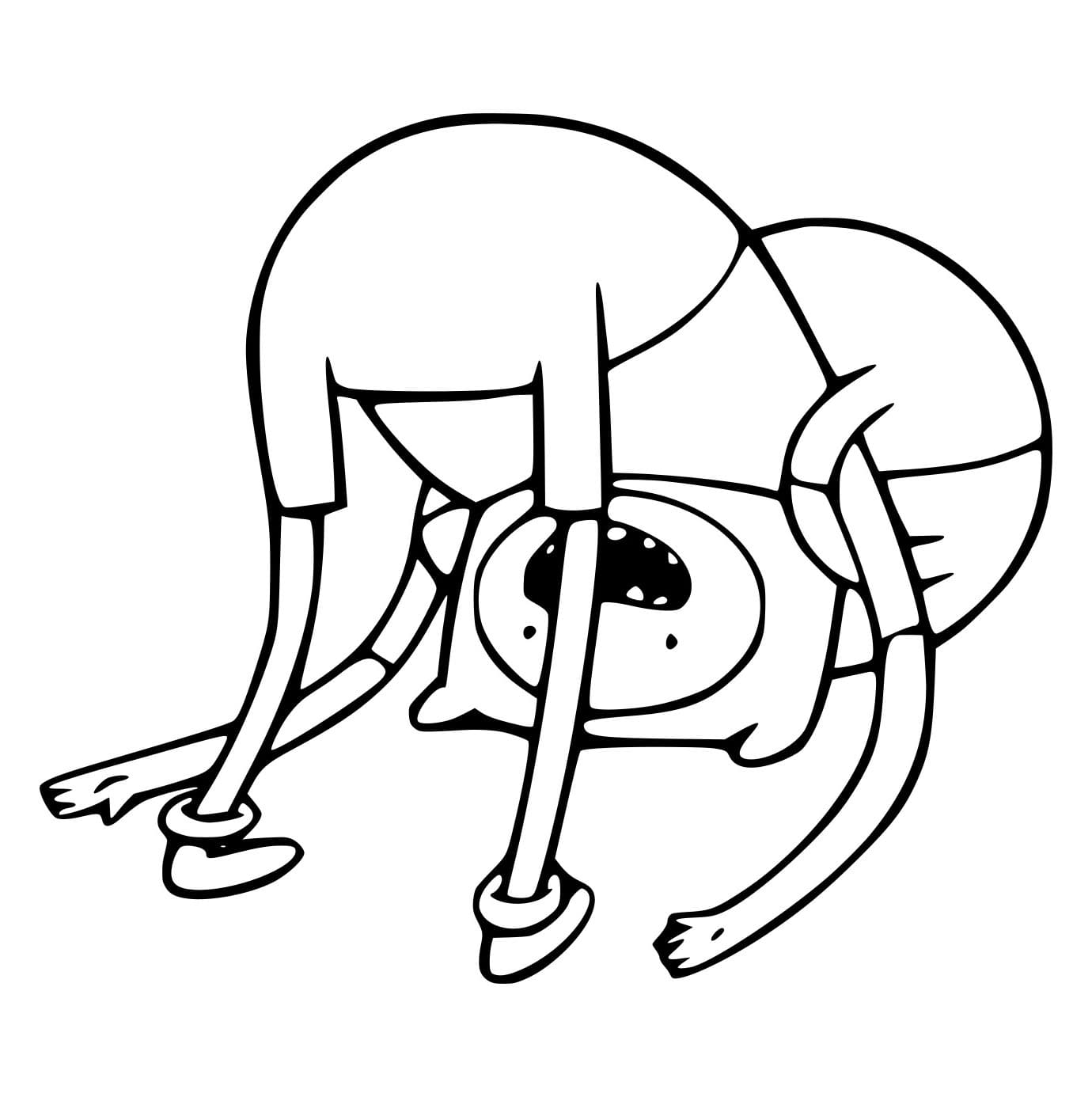 Desenho de Finn de Cabec a para Baixo para Colorir e Pintar