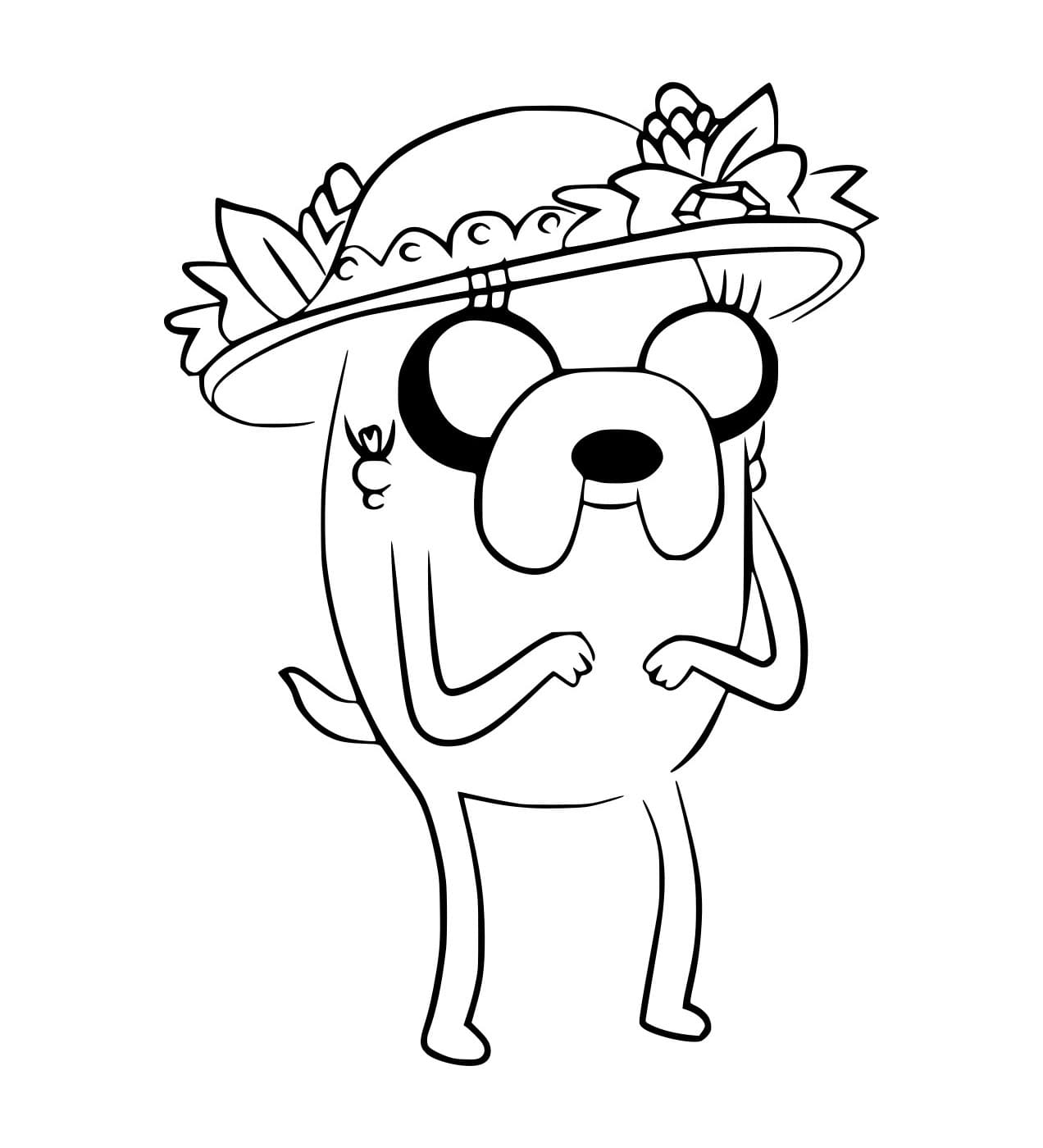 Desenho de Jake no Chapéu para Colorir e Pintar