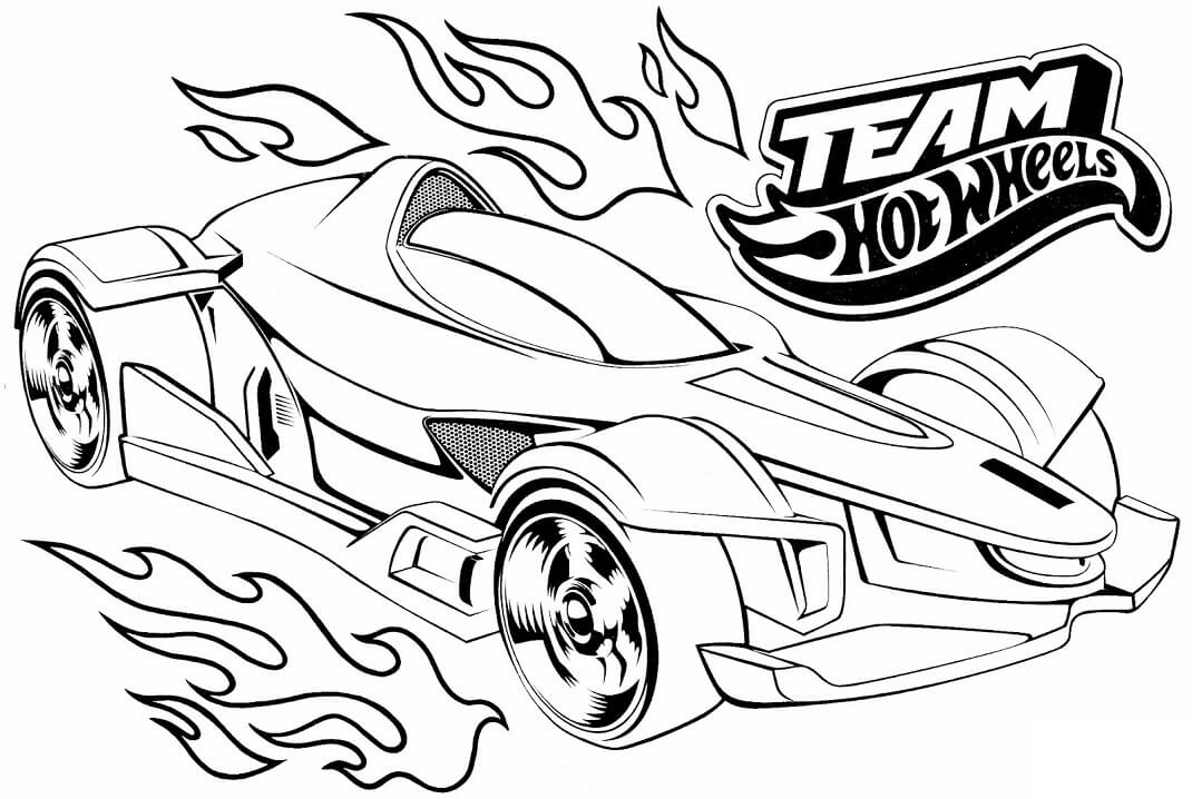 Desenho Carros da Hot Wheels para Colorir e Pintar