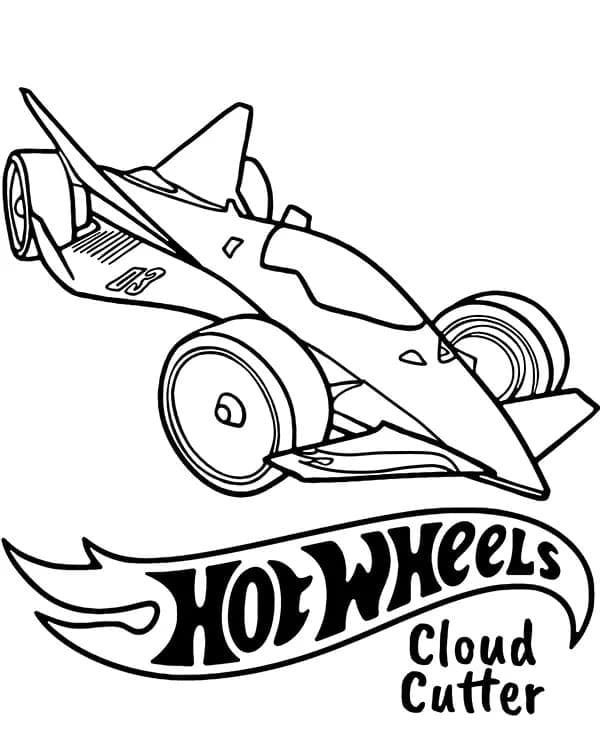 Desenho de Hot Wheels Cloud Cuter para Colorir e Pintar