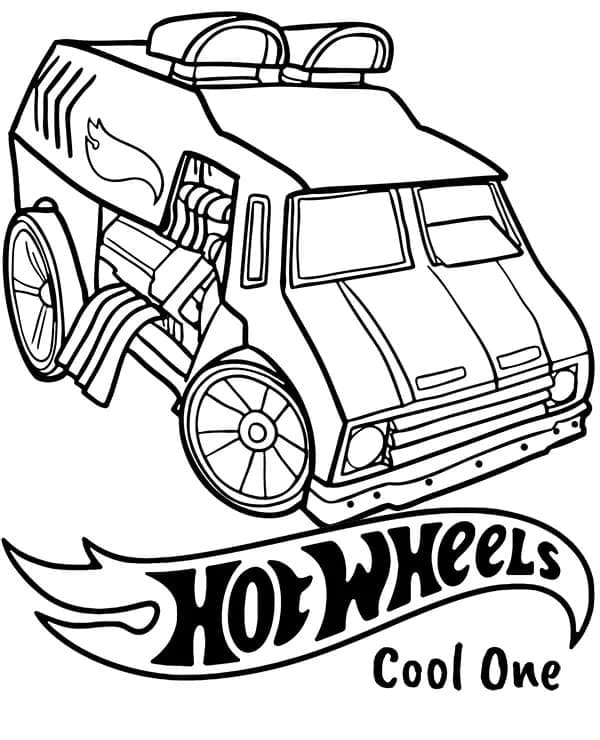 Desenho de Hot Wheels Cool One para Colorir e Pintar