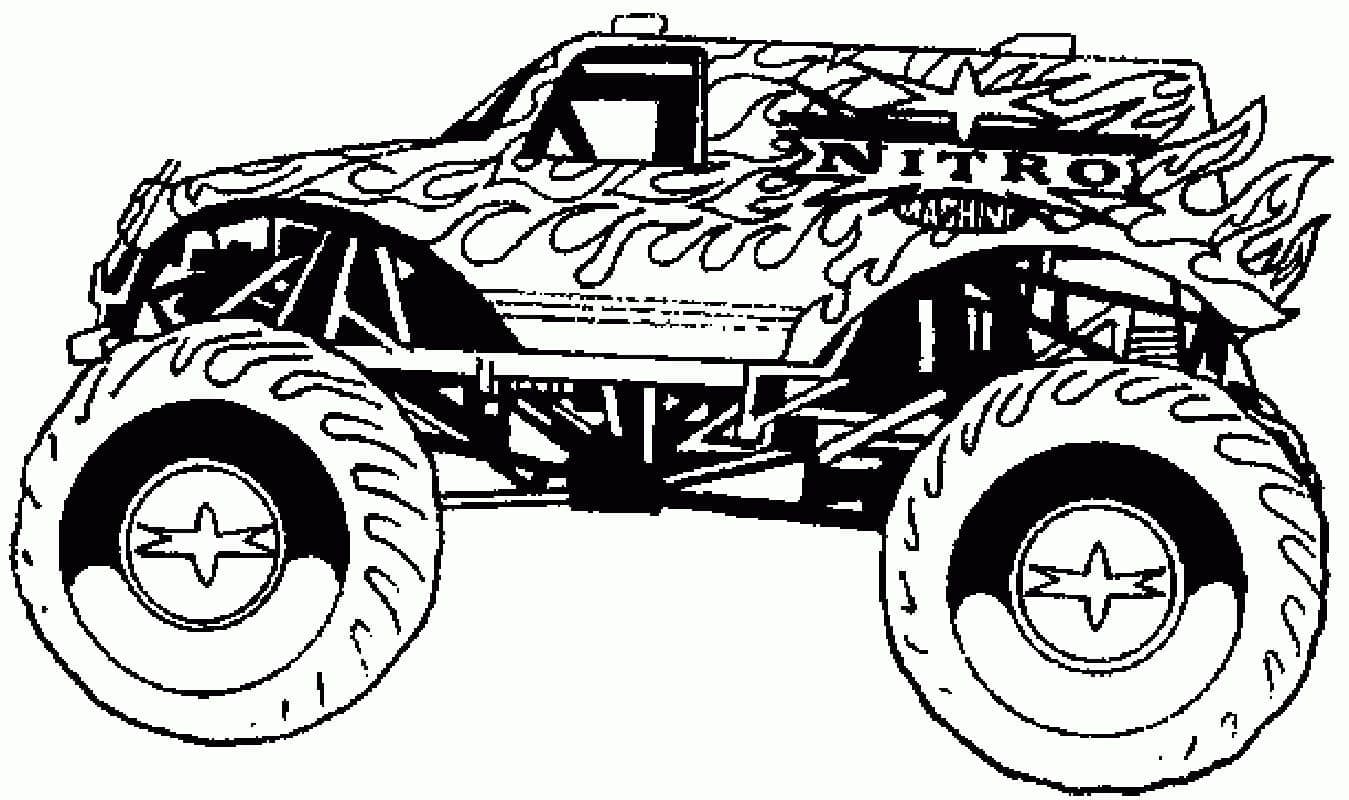 Desenho de Hot Wheels Jeep Nitro para Colorir e Pintar