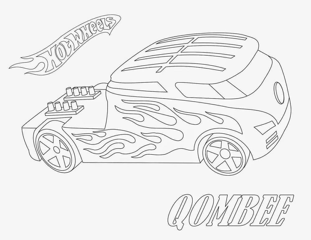 Desenho de Hot Wheels Qombee para Colorir e Pintar