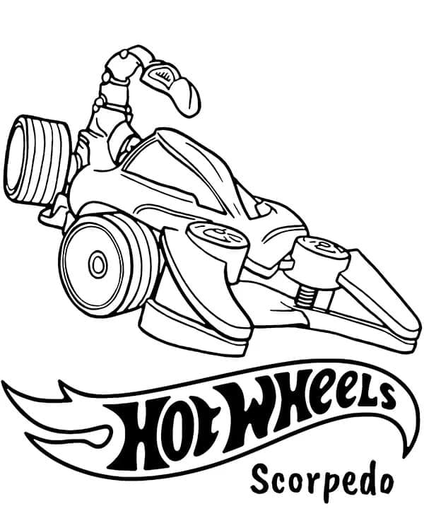 Desenho de Hot Wheels Scorpedo para Colorir e Pintar