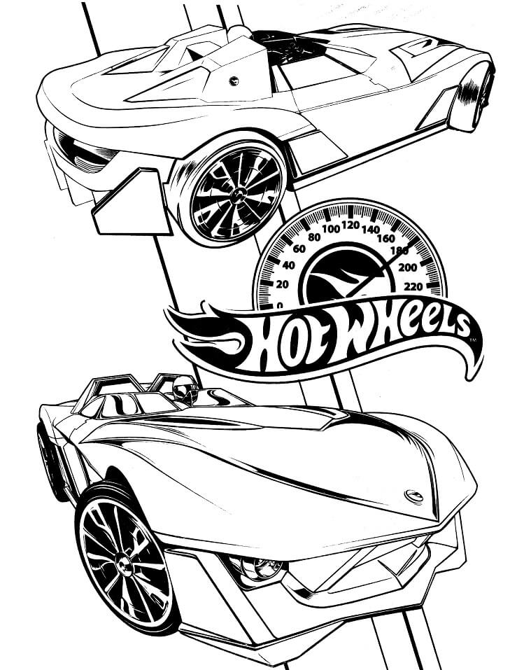 Desenho Hot Wheels Ilustrado Imprimivel e Pintar