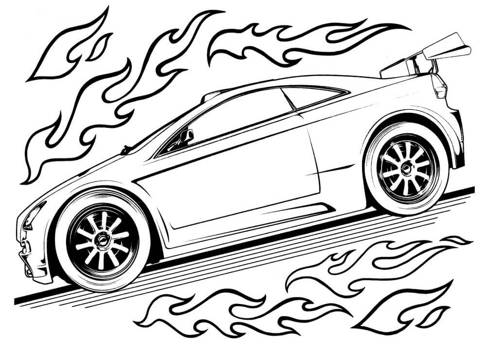 Desenho Hot Wheels para Colorir Tinta Guache e Pintar