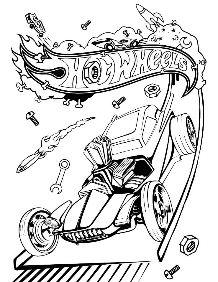 Desenho Hot Wheels para Imprimir e Pintar