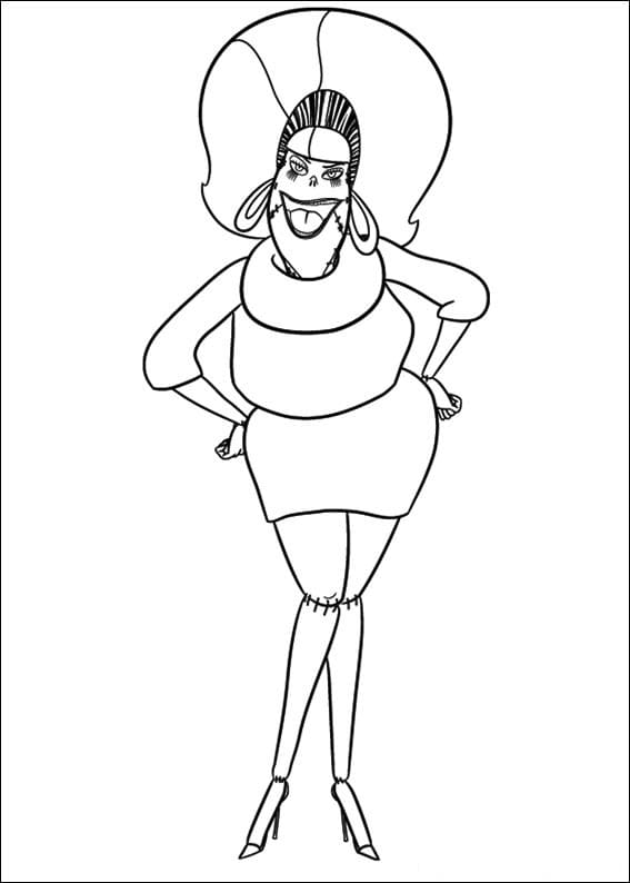 Desenho Eunice de Hotel Transilvania para Colorir e Pintar