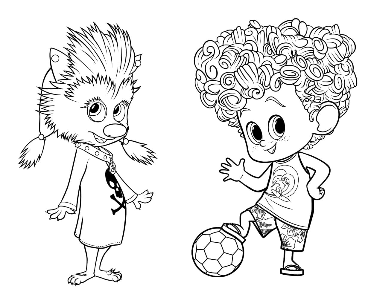 Desenho Winnie e Dennis para Colorir e Pintar