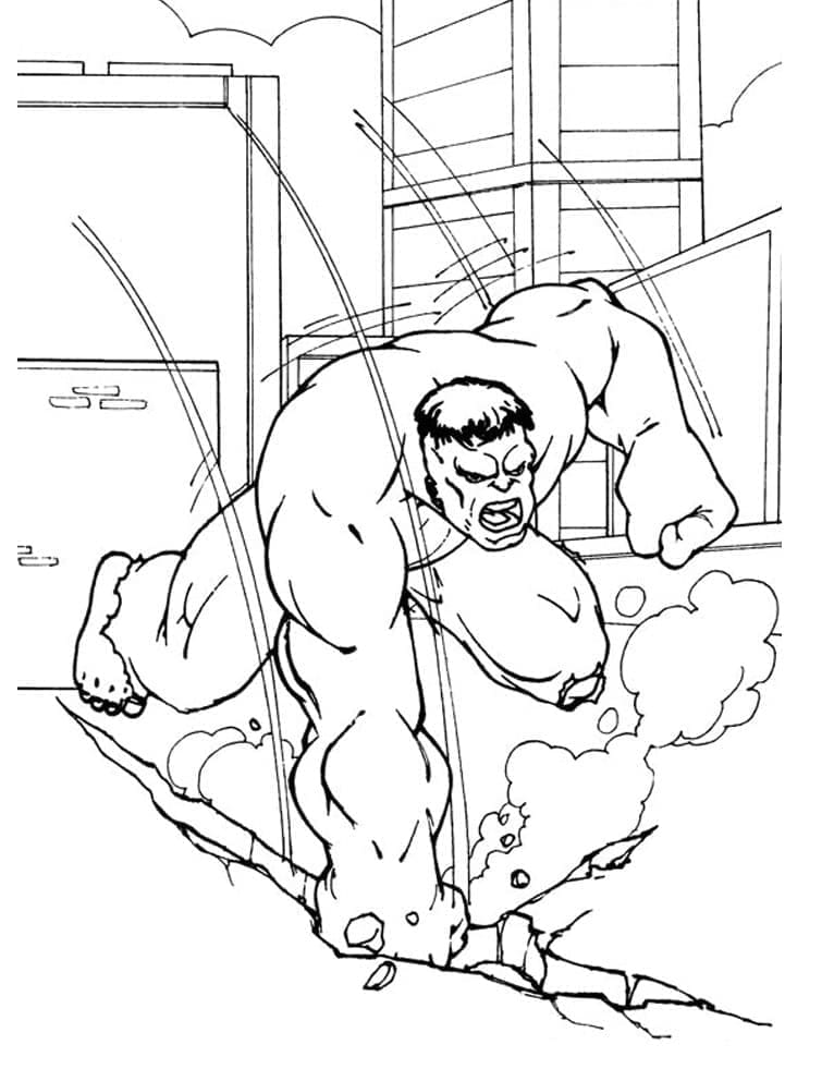 Desenho de Esmagamento do Hulk para Colorir e Pintar