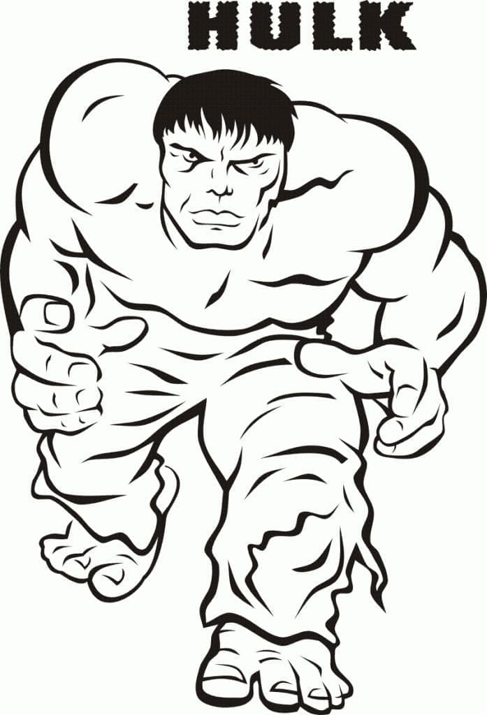 Desenho de Hulk Correndo para Colorir e Pintar