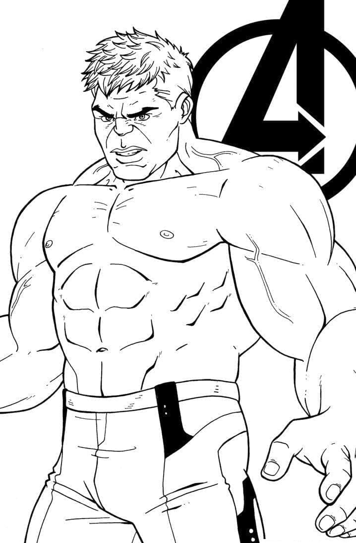 Desenho de Hulk de os Vingadores para Colorir e Pintar