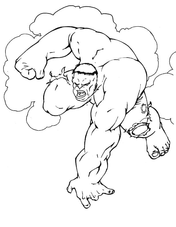 Desenho de Hulk de Super Herói para Colorir e Pintar