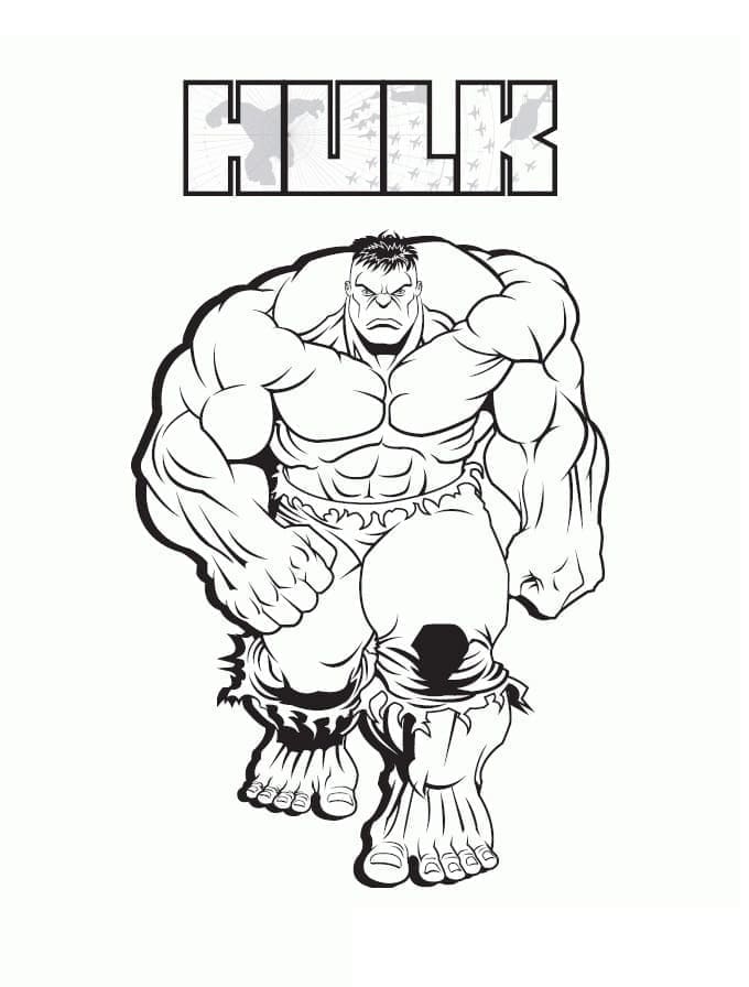 Desenho de Hulk En Vingadores para Colorir e Pintar