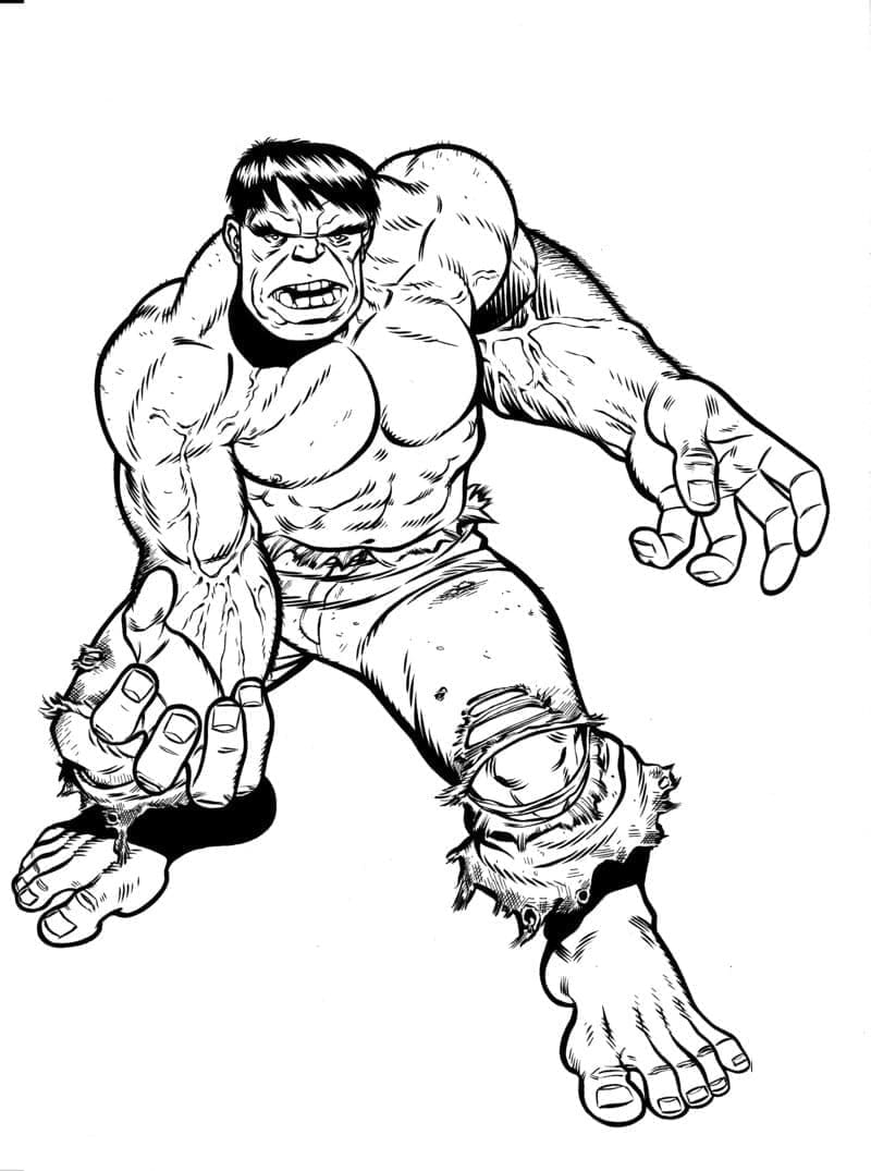 Desenho de Hulk Forte para Colorir e Pintar