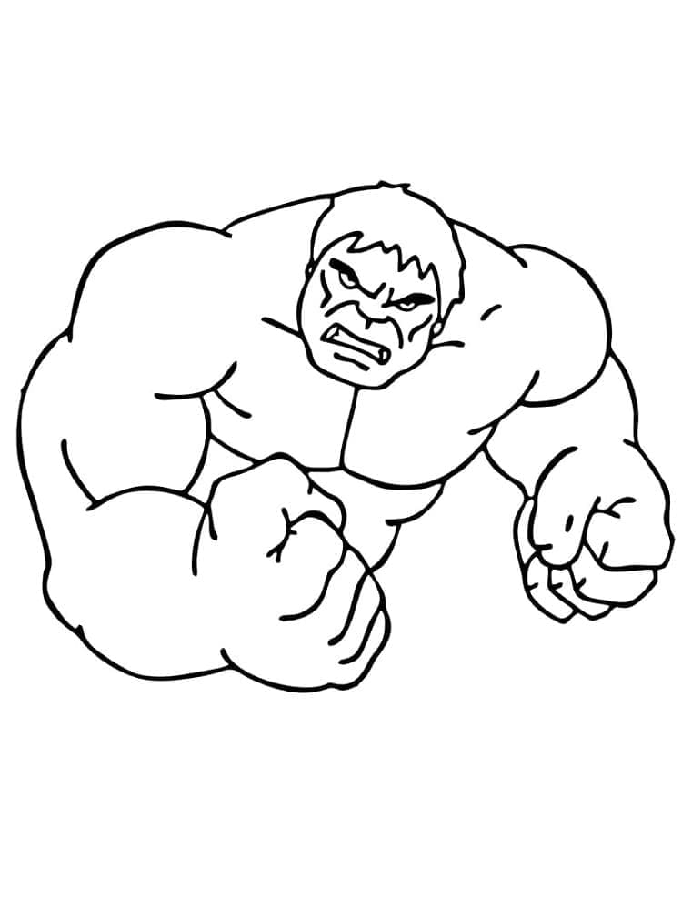 Desenho de Hulk Simples para Colorir e Pintar